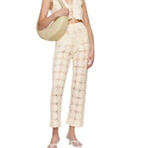 LESET Off-White Lucy Trousers, crocheted, XS